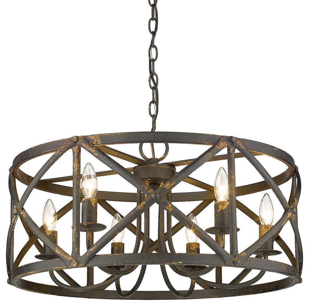 Alcott 6 Light Chandelier Antique Black Iron