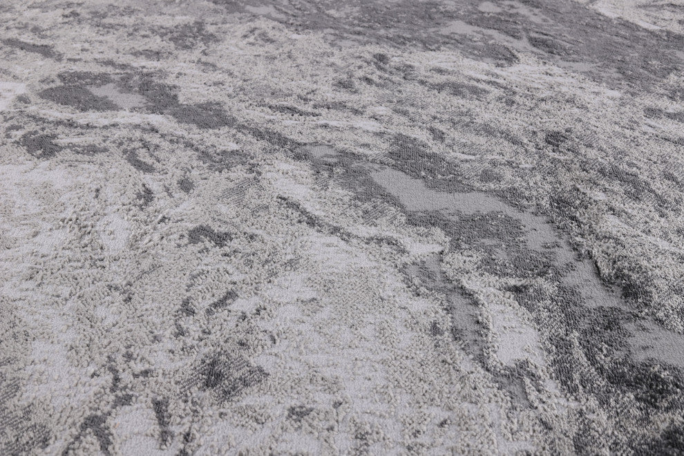 High-Low Hayes Gray/Charcoal Rug, Gray, 10'x14'