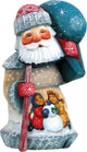 Playing Snowman Santa, Woodcarved Figurine