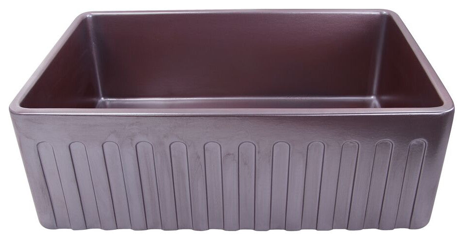 Nantucket Sinks FCFS3020S-ACCIAIO 30" Farmhouse Fireclay Sink, Iridescent