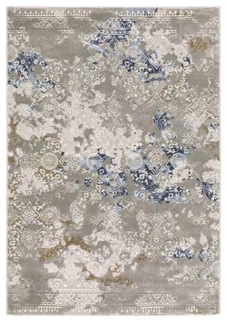 Emery Abstract Objects Grey/Blue Indoor Area Rug, 9'10" x 12'10"