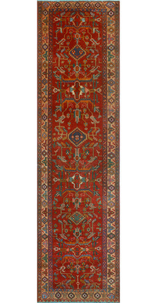 Fine Vintage Distressed Raedburn Red/Beige Runner, 3'8x13'10