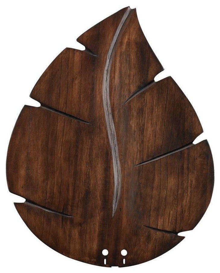 22" Wide Oval Leaf Carved Wood Blade, Walnut