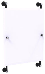 Carolina Crystal Frameless Rail Mounted Mirror, Matte Black