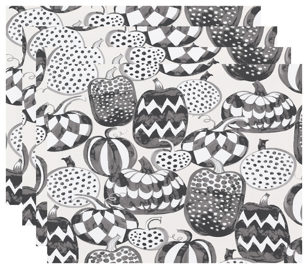 Pumpkins Galore 18"x14" Cream Halloween Print Placemat, Set of 4