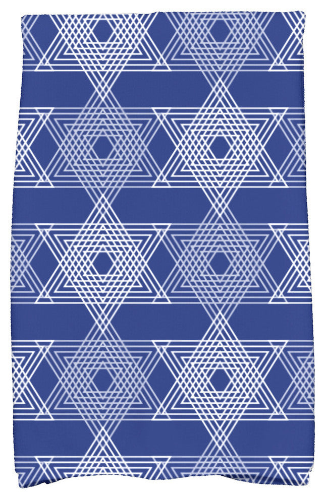 Star Light Decorative Holiday Geometric Print Hand Towel, Royal Blue
