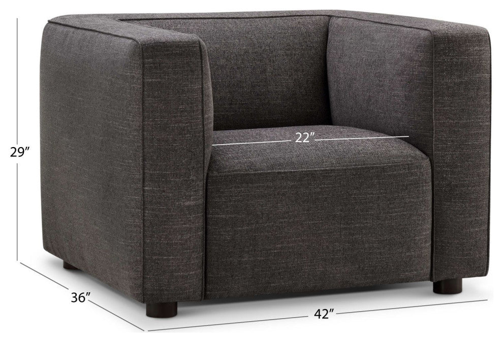 Kyle Stain-Resistant Fabric Chair, Grey