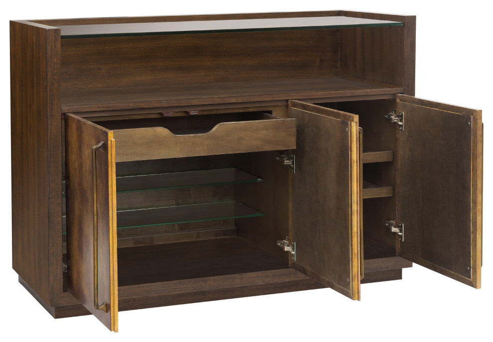 3 Door Bar Cabinet with Glass Shelves by Pulaski Furniture