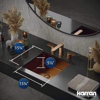 Karran Cinox Stainless Steel Square Undermount Sink, Brushed Copper