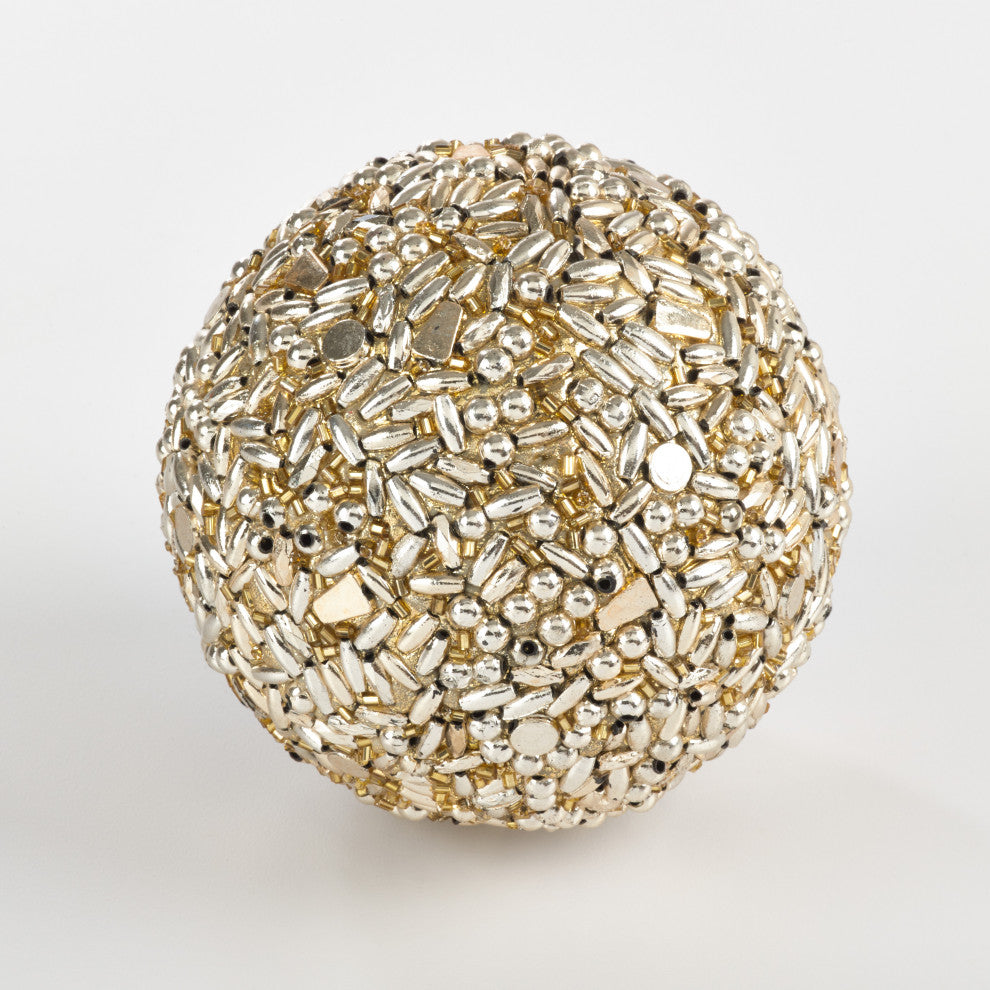 Metallic Design Decorative Spheres, Set of 6, Gold