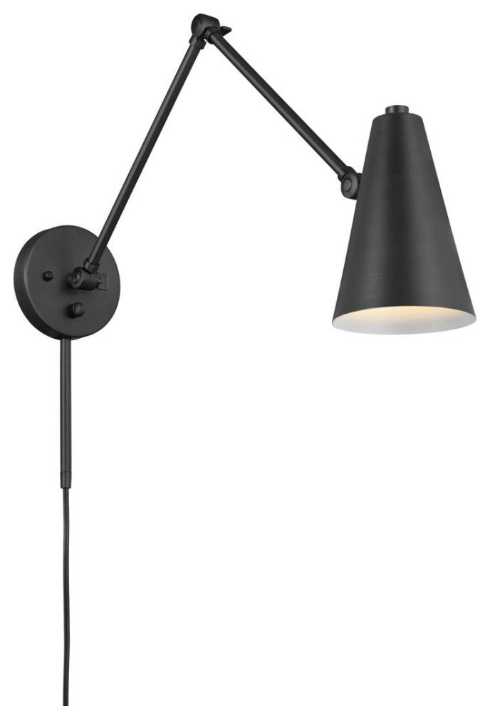 Sylvia 1 Light Wall Sconce, Black
