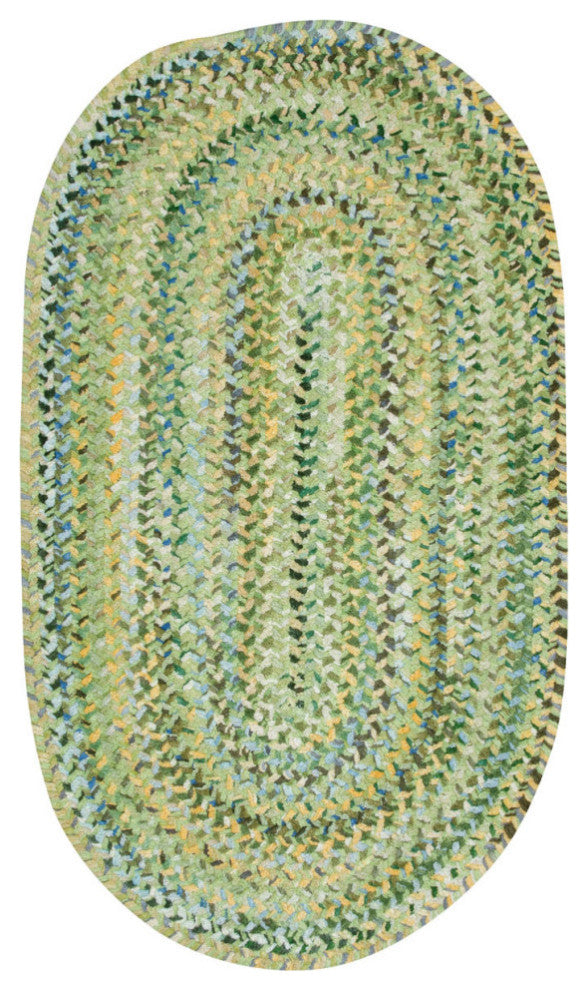 Capel Ocracoke Pale Green 0425_225 Braided Rugs - 5' X 8' Oval