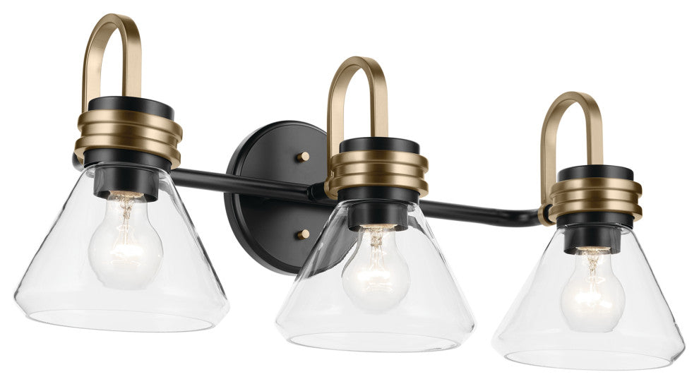26" 3-Light Vanity Light With Clear Glass