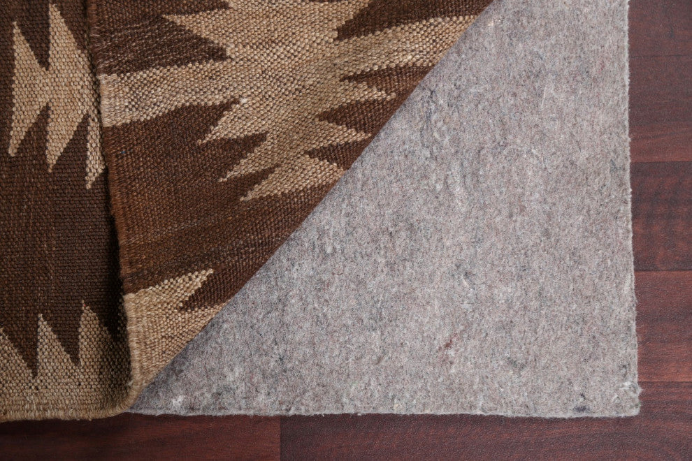 Natural Dye Brown Kilim Oriental Area Rug Hand-woven Wool Carpet 5x7