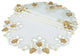 Gilded Pines Embroidered Cutwork Christmas Doilies, 12" Round, Set of 4