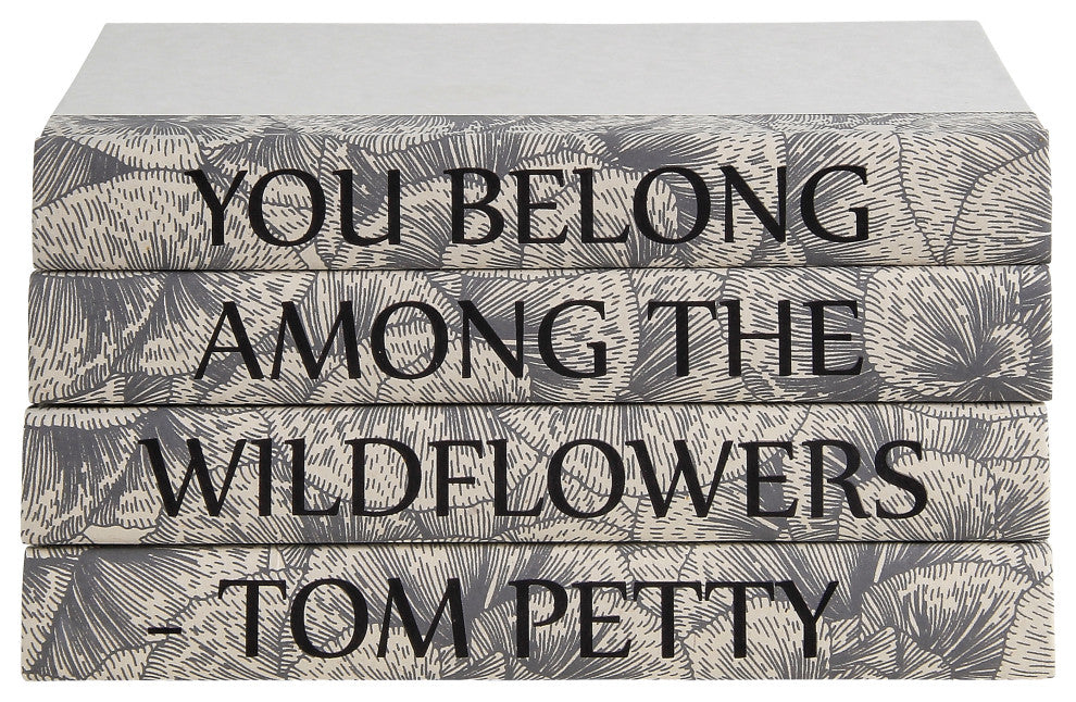 4 Piece Tom Petty Wildflowers Quote Decorative Book Set