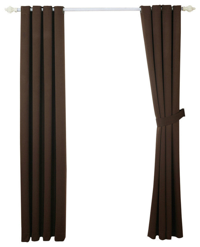 Serenta Black Out Curtains 4 Piece Sets, Chocolate, 54" X 96"
