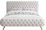 Delano Velvet Upholstered Bed, Cream, King