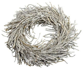 Rattan 24" Wreath, White