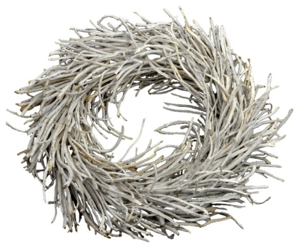 Rattan 24" Wreath, White