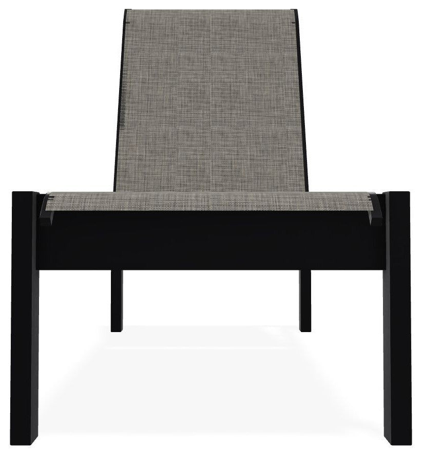 Leeward Sling Stackable Outdoor Chaise Lounge, Storm/Black