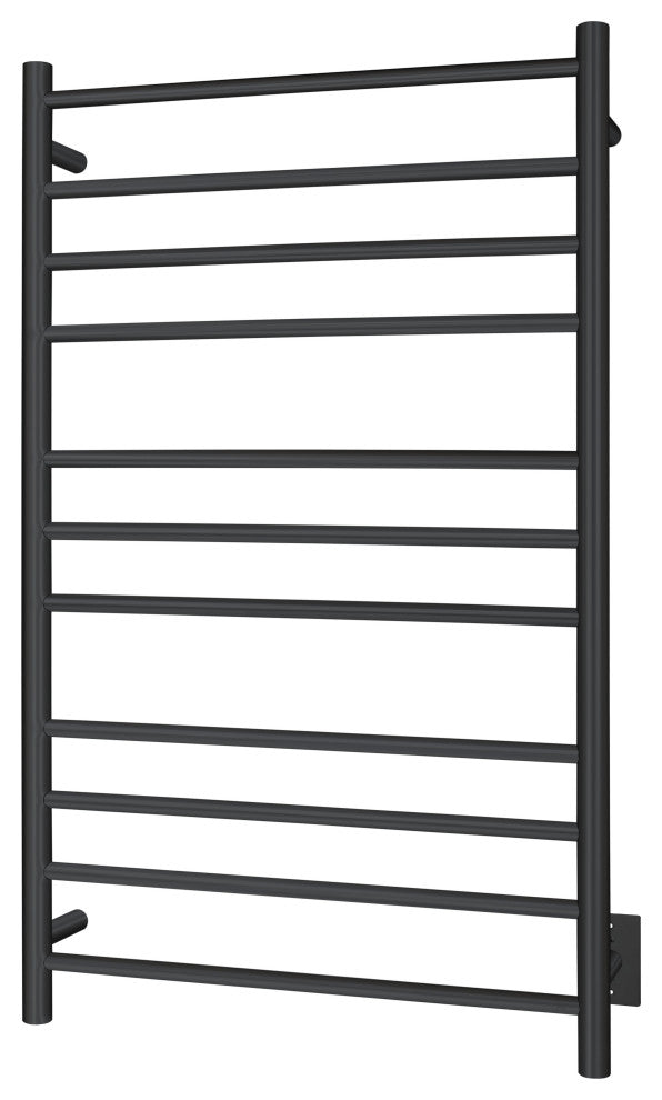 Malta Towel Warmer, Hardwired, 11 Bars, Black