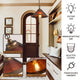 1-Light indoor hanging fixtures Iron vintage pendant Mica Shade island light