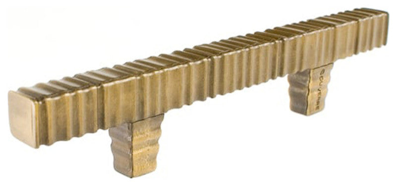 Du Verre DVFC308 Forged 3 - 3" Center to Center Textured Square - Antique Brass