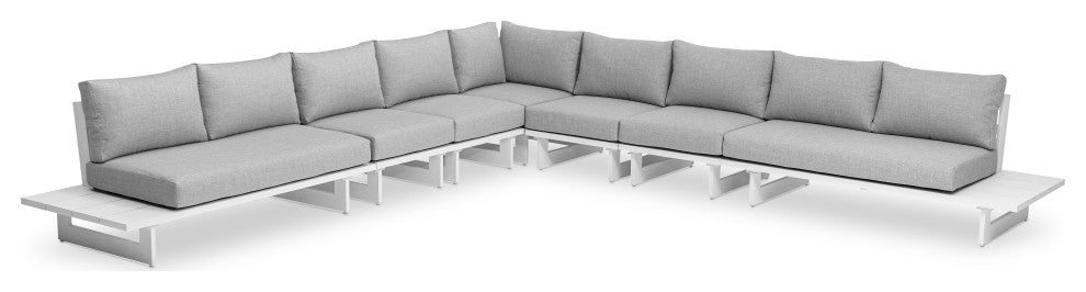 Maldives Grey Water Resistant Fabric Outdoor Patio Modular Sectional