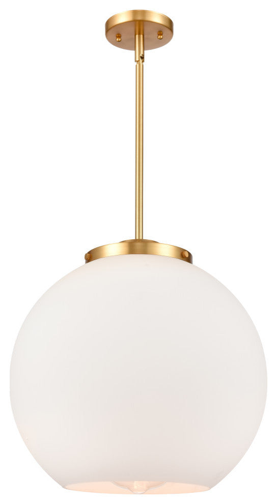 Athens Pendant, Satin Gold, Matte White, Matte White