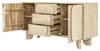 Haru 63" Wide 3-Drawers Sideboard, Beige