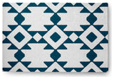 Geometric Soft Chenille Area Rug, Dark Teal, 4'x6'