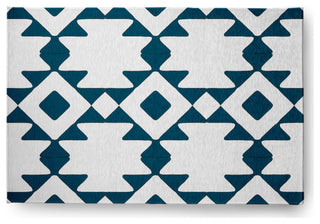 Geometric Soft Chenille Area Rug, Dark Teal, 4'x6'