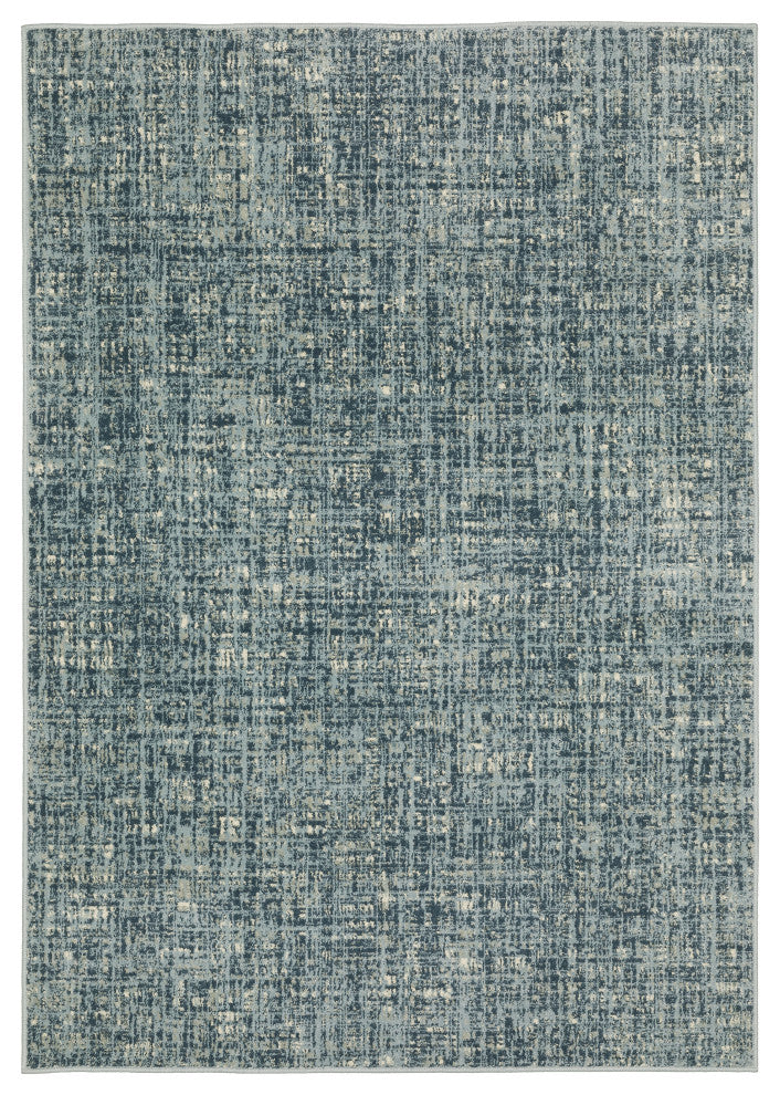 Bastian Etched Striped Teal/ Grey Indoor Area Rug, Blue, 5'3"x7'3"