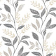 Gray and Taupe Cottage Vine Peel and Stick Wallpaper