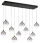 Iissa 10L 47" Gold-Black Smoke Chandelier
