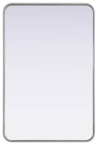 Home Living Contour Metal Rectangle Mirror 24x36, Silver