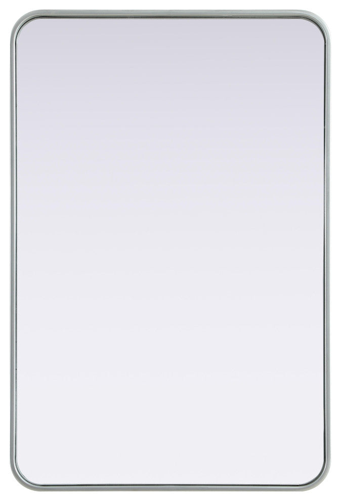 Home Living Contour Metal Rectangle Mirror 24x36, Silver