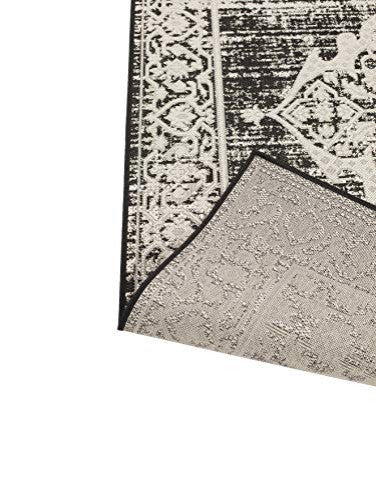 Outdoor Persian Accent Rug - Bacteria Resistant Rug, Black, 7'10"x10'