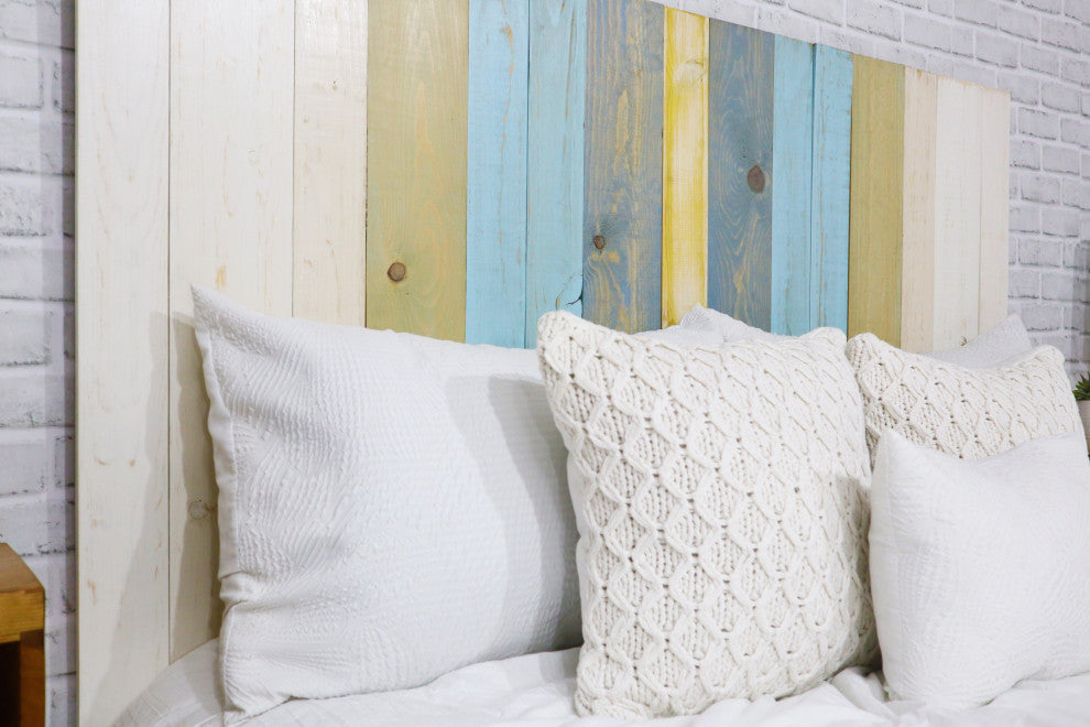 Handcrafted Headboard, Leaner Style, Sunrise Mix, Queen