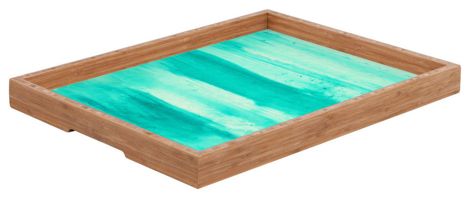 Modern Dance Aqua Passion Rectangular Tray, Large