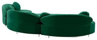 Vivacious Velvet Upholstered 3-Piece Sectional, Green