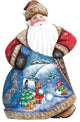 Artistic Wood Carved Star Light Dancing Santa Claus Sculpture