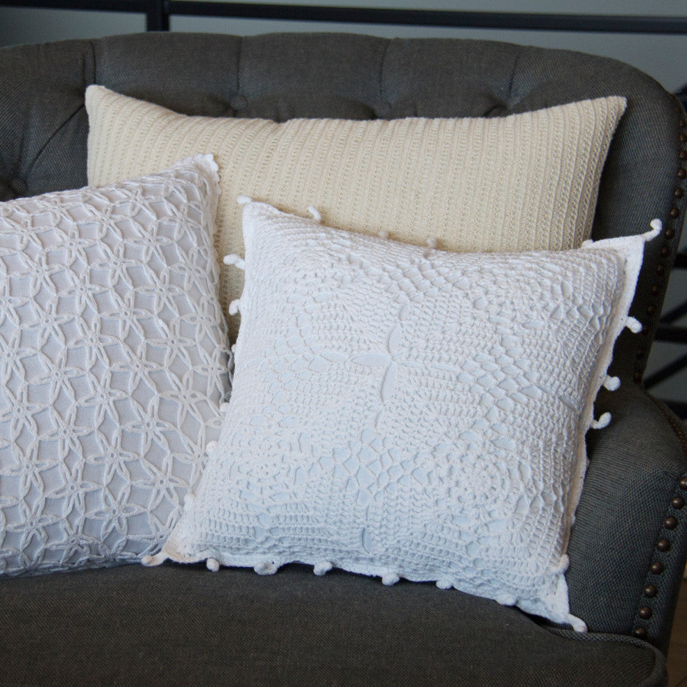Crochet Envy 16"x24" Harmony Pillow, Natural