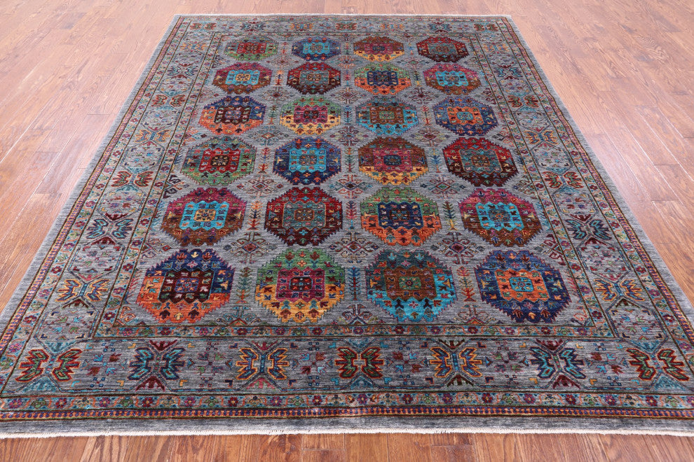 Fine Turkmen Ersari Hand Knotted Rug 8' 2" X 9' 7" Q10563
