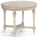 Bence Table, Weathered Top, Distressed Cream Base