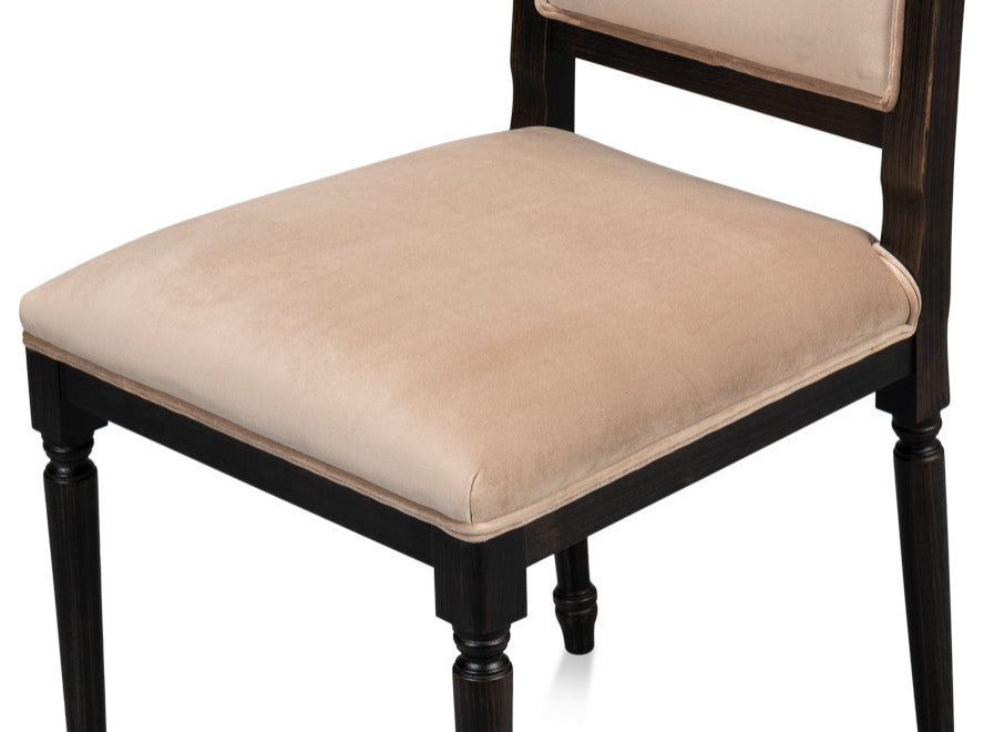 Square Back Dining Chairs Set of 2 Nero Toffee