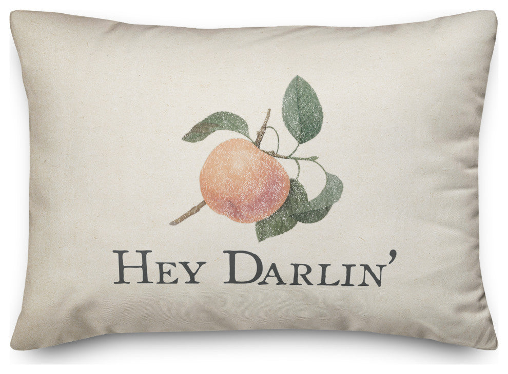 Hey Darlin Vintage Peach Pillow 14x20 Spun Poly Pillow