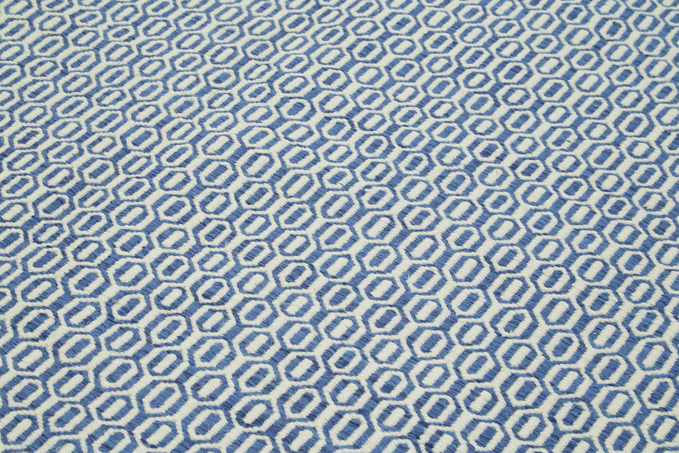 Rug N Carpet - Handwoven Modern Design 8' 1'' x 10' 0'' Wool Flatweave Kilim Rug