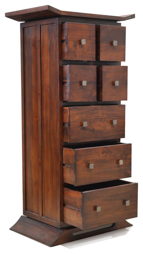 Harmonia Living Kondo 7-Drawer Tower Dresser, Java Teak